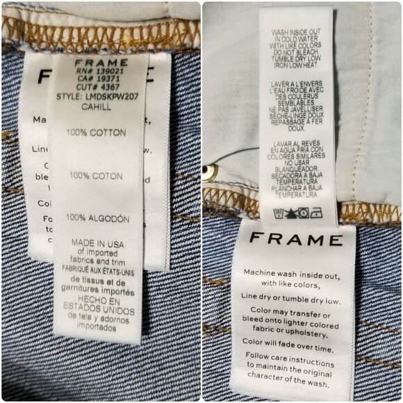 NWT Frame Denim Le Midi Patchwork Denim Midi Skirt Cahill Size 25, 26 $275 - Picture 16 of 16
